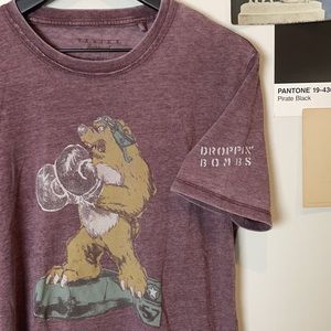 Lucky Brand Venice Burnout Purple Graphic Tee Size S